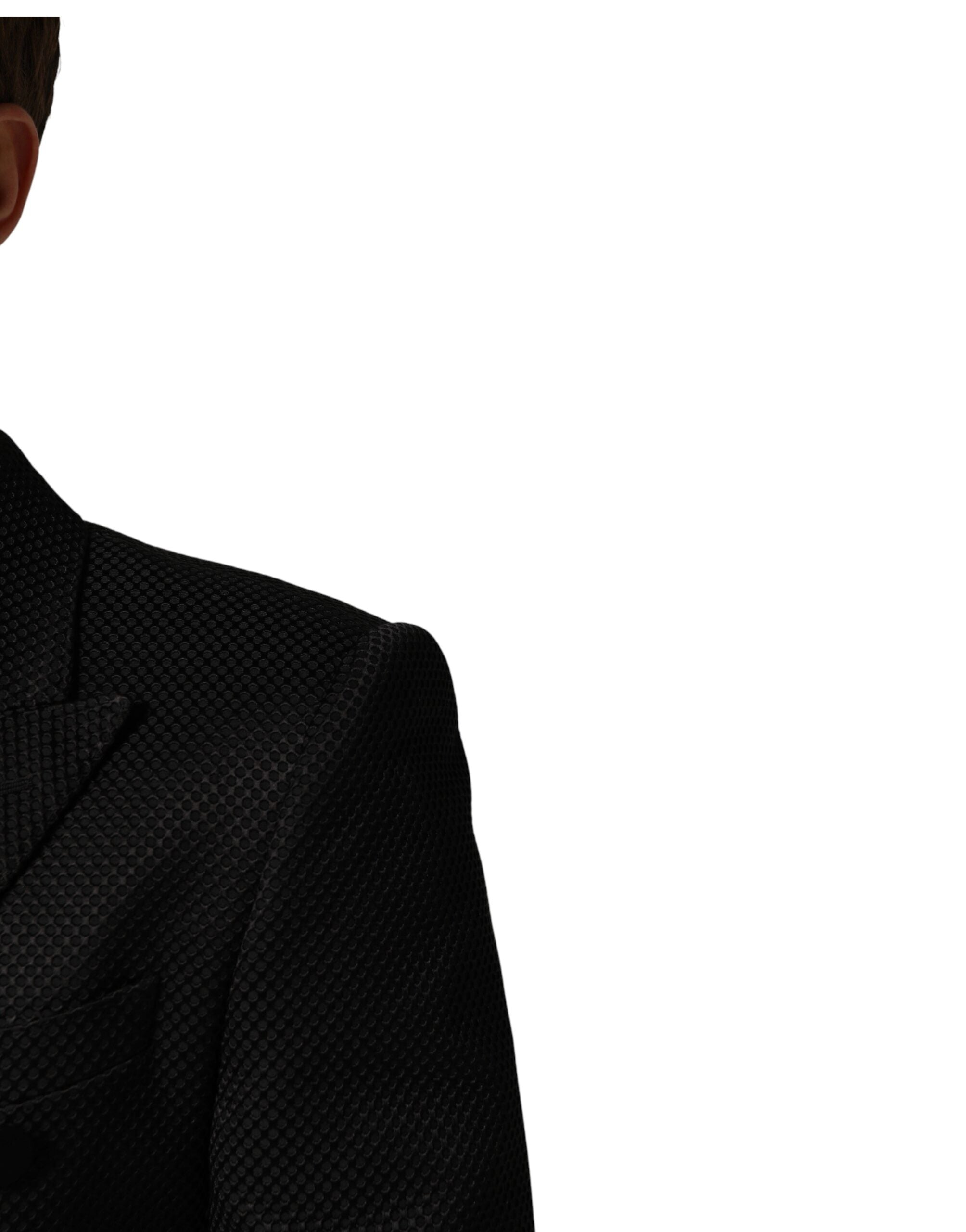 Dolce & Gabbana Black Cotton Double-Breasted 2-Button Blazer-5