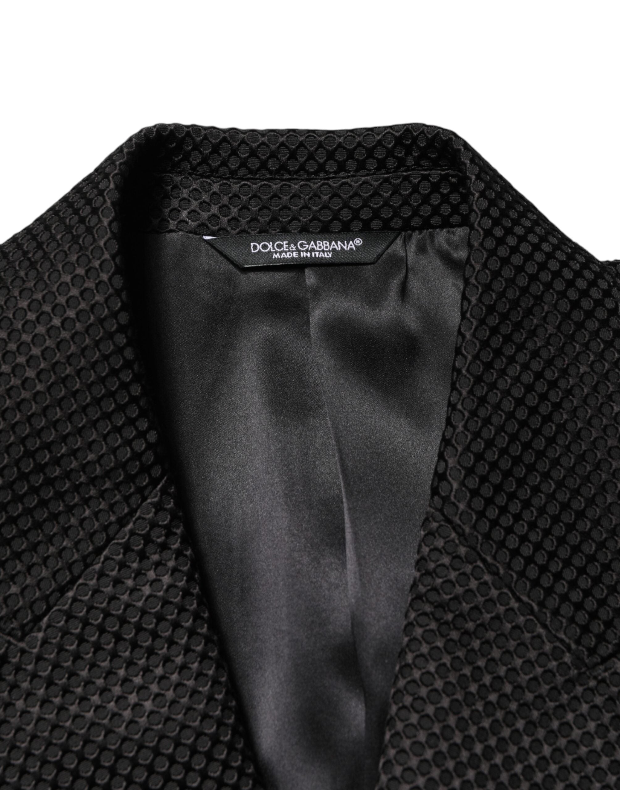 Dolce & Gabbana Black Cotton Double-Breasted 2-Button Blazer-6