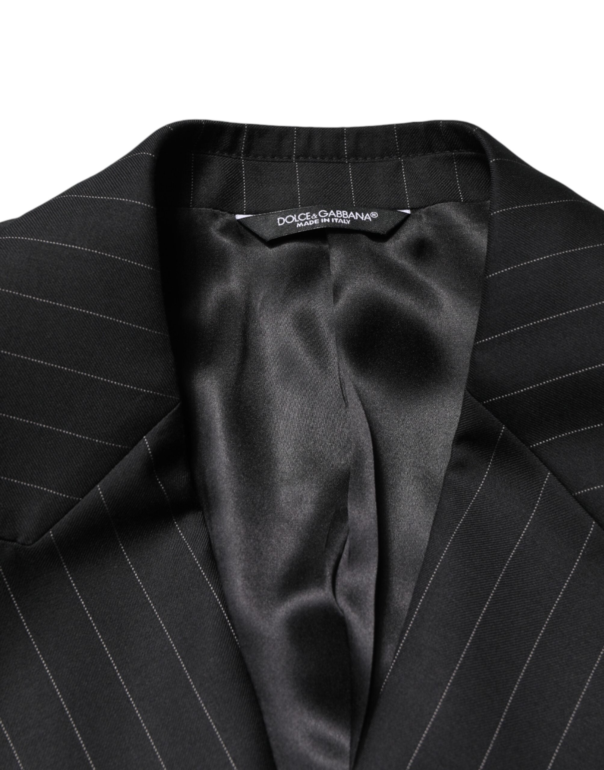 Dolce & Gabbana Black Striped Double-Breasted Two-Button Blazer-6