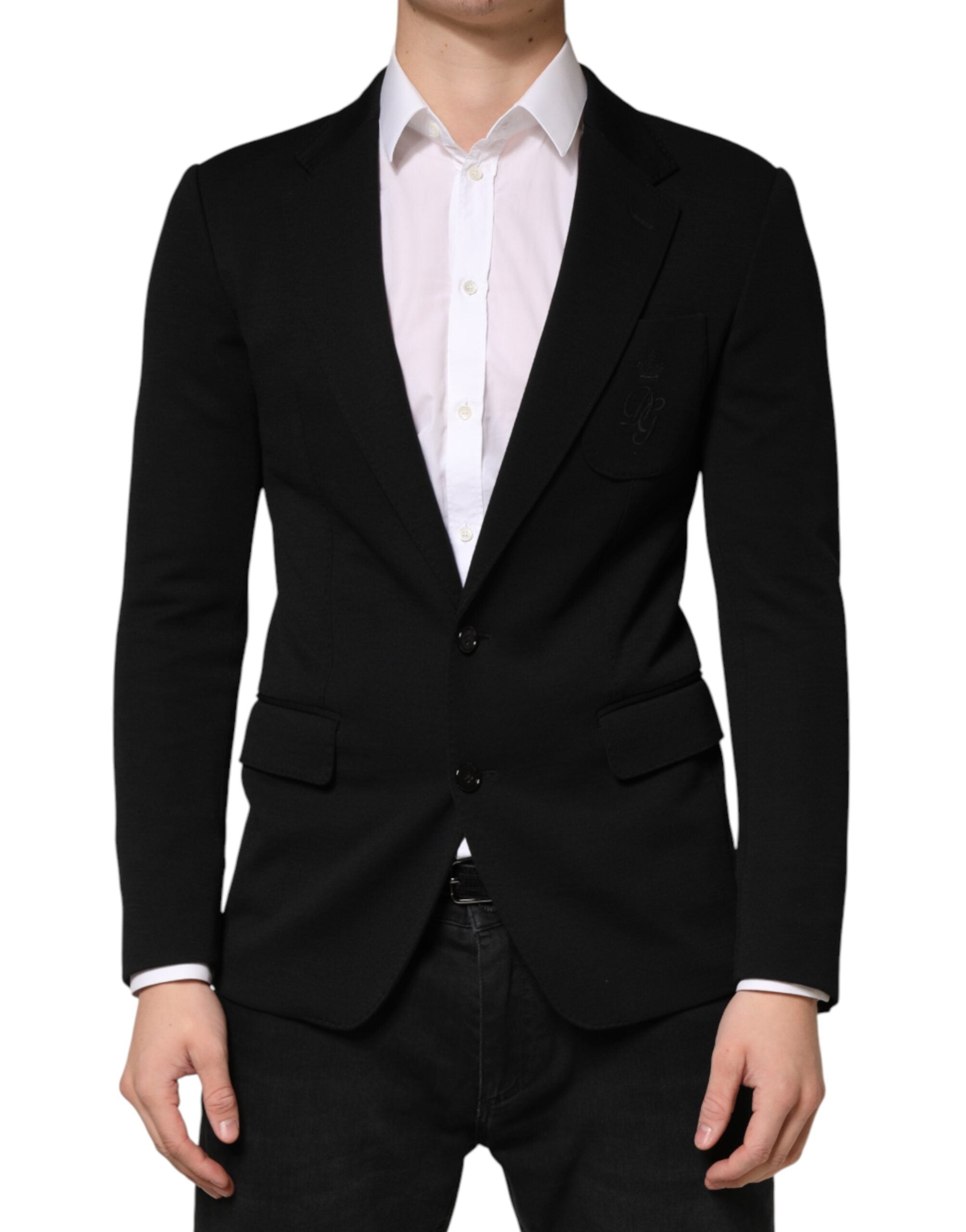 Dolce & Gabbana Schwarzer Woll-Sakko mit 2 Knöpfen-2