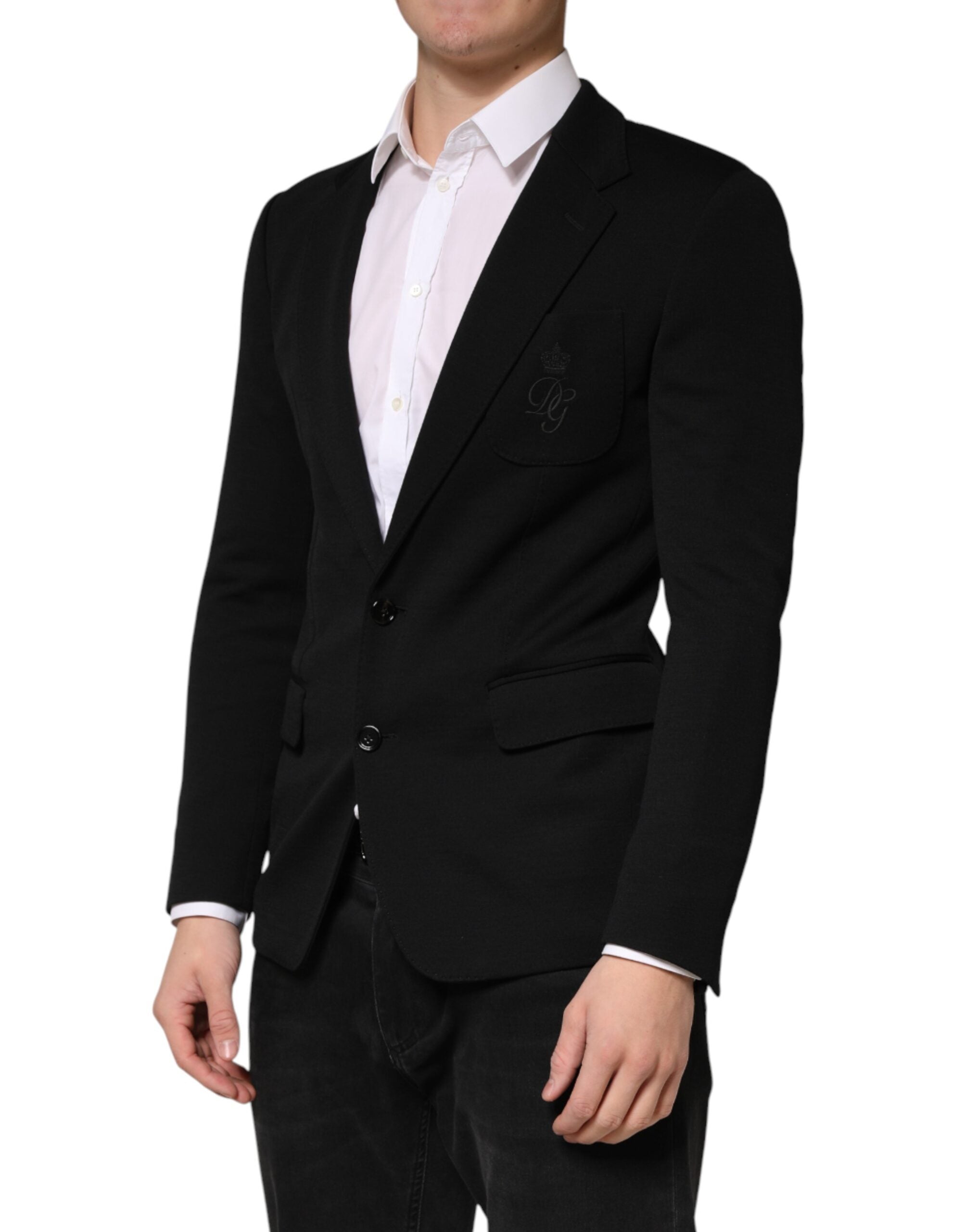 Dolce & Gabbana Schwarzer Woll-Sakko mit 2 Knöpfen-3