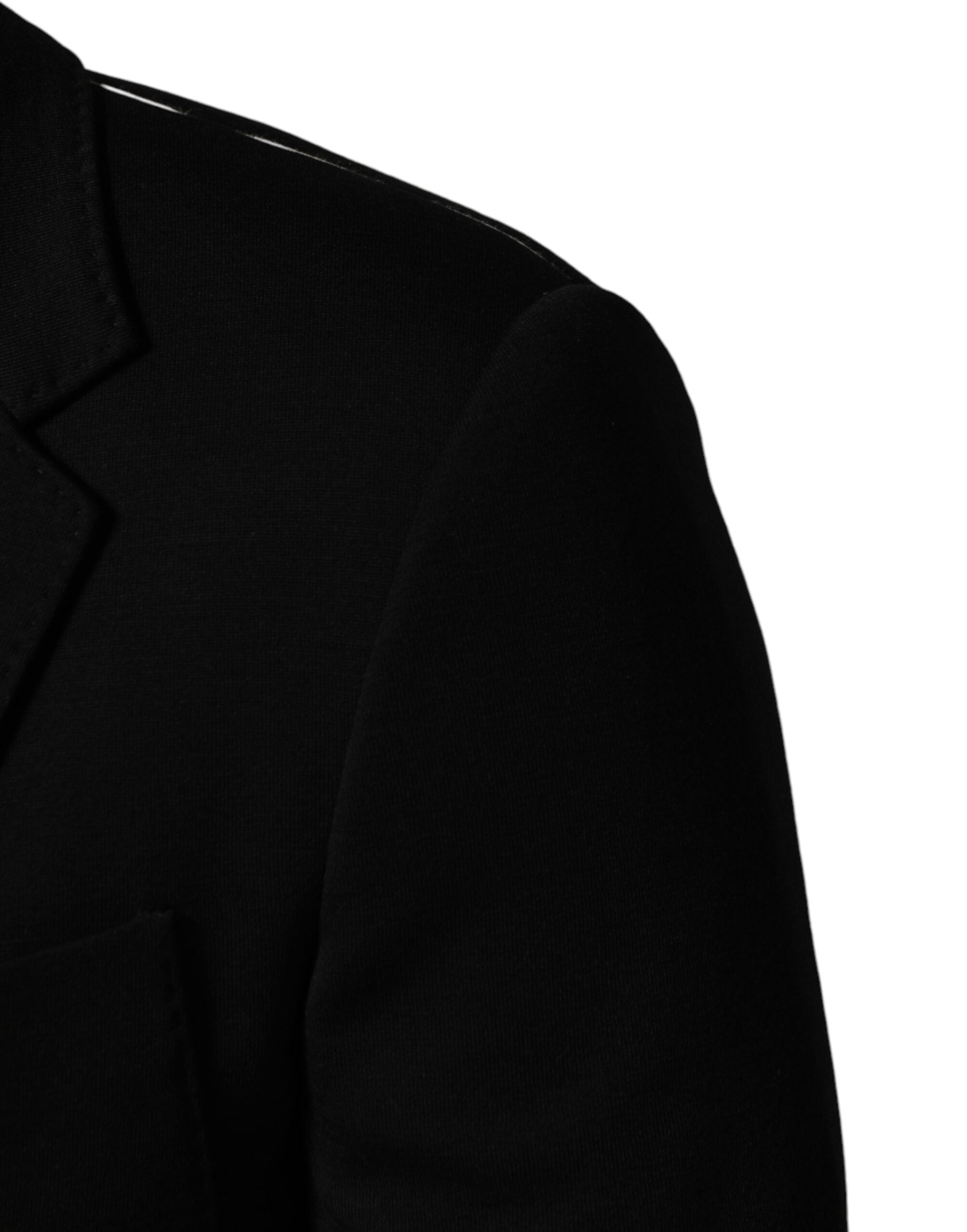 Dolce & Gabbana Schwarzer Woll-Sakko mit 2 Knöpfen-5