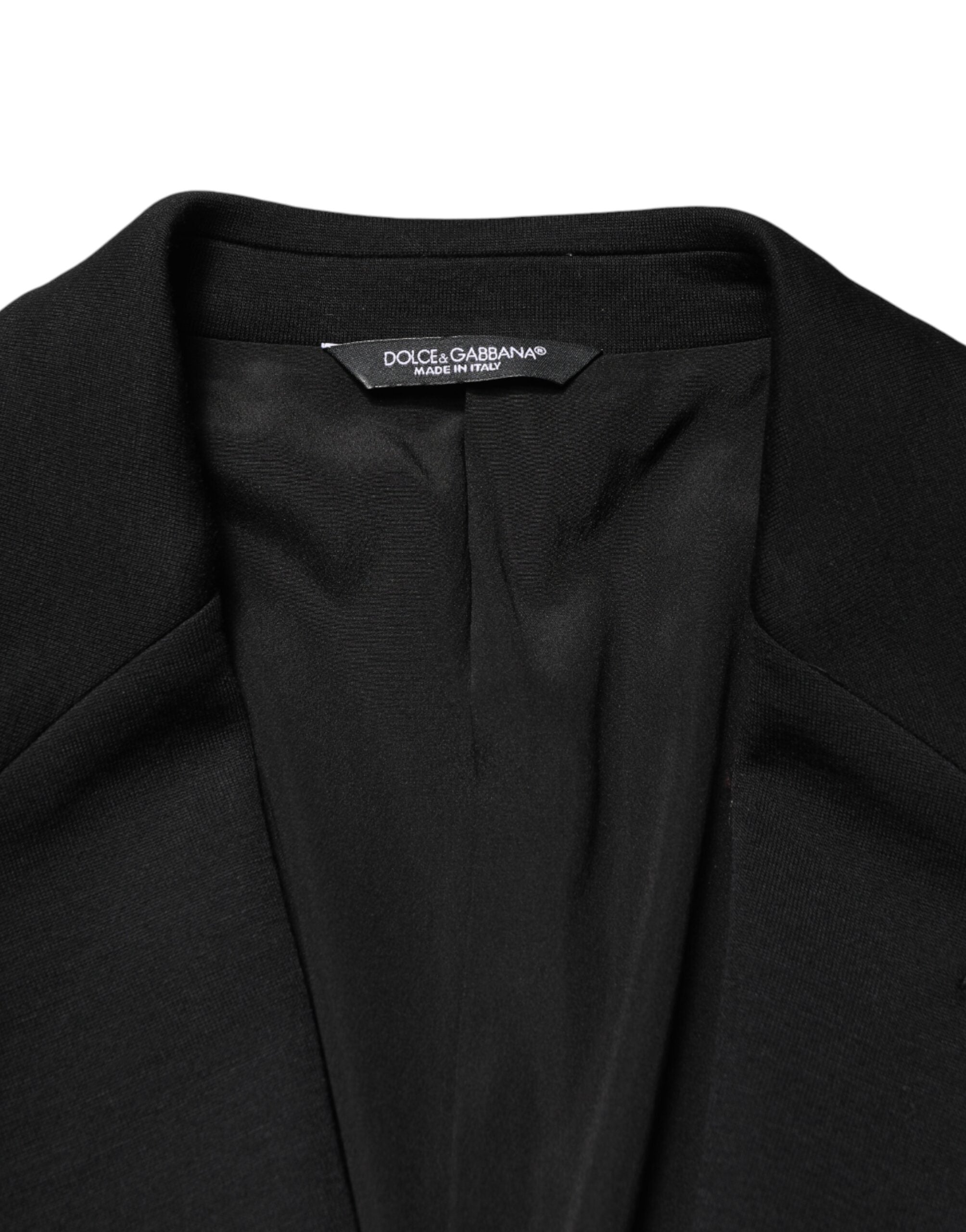 Dolce & Gabbana Schwarzer Woll-Sakko mit 2 Knöpfen-6