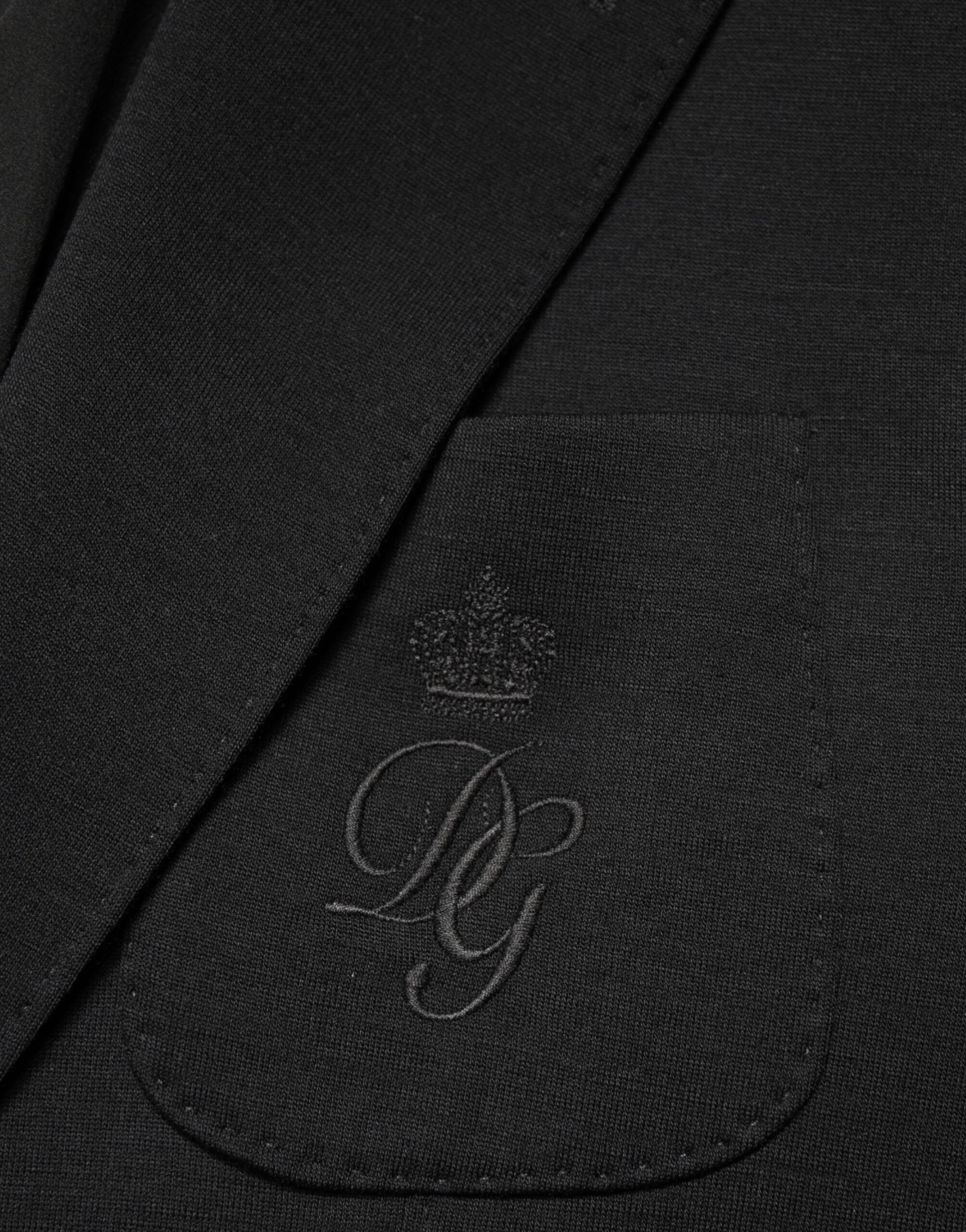 Dolce & Gabbana Schwarzer Woll-Sakko mit 2 Knöpfen-7