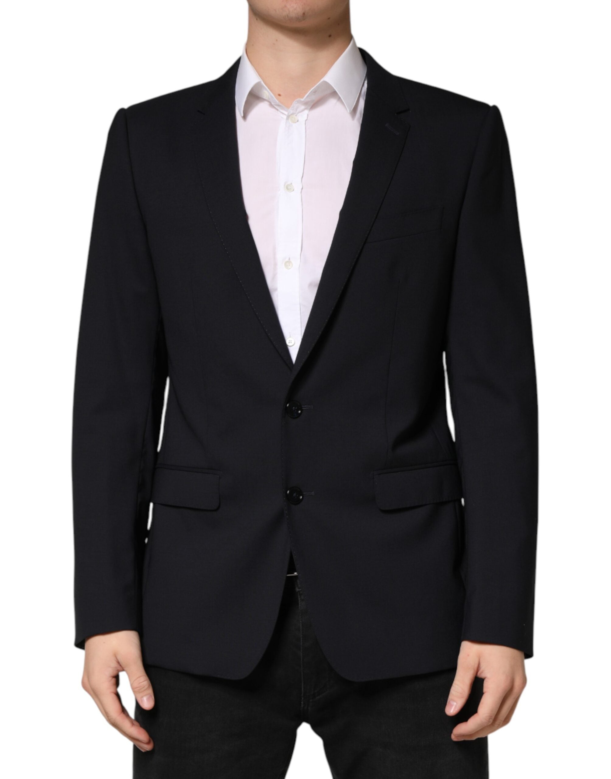 Dolce & Gabbana Black Two-Button Wool Blazer-1