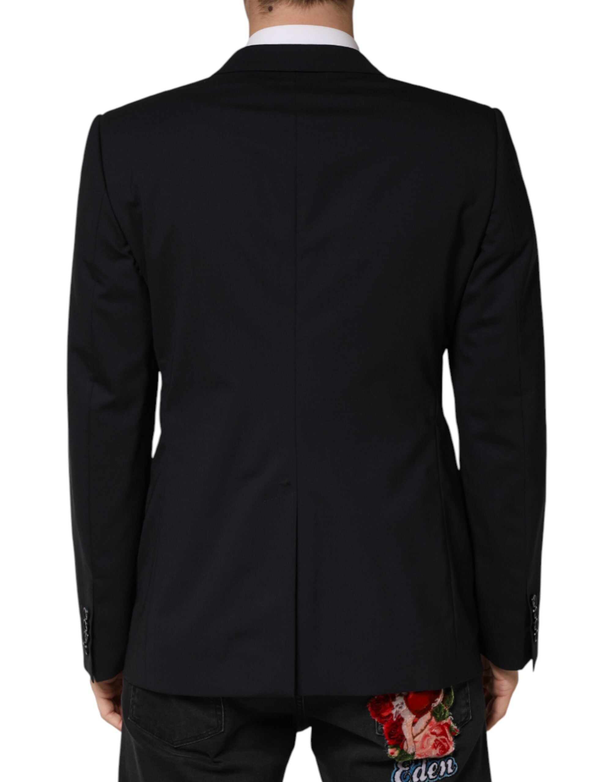 Dolce & Gabbana Black Two-Button Wool Blazer-4