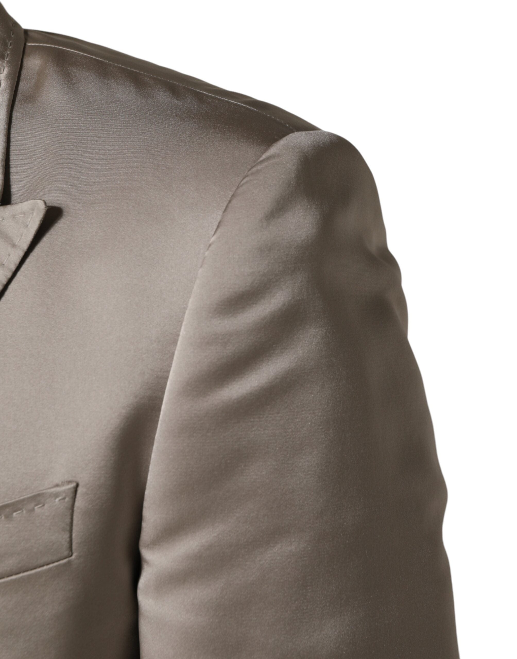 Dolce & Gabbana Men's Beige Silk Blazer-5