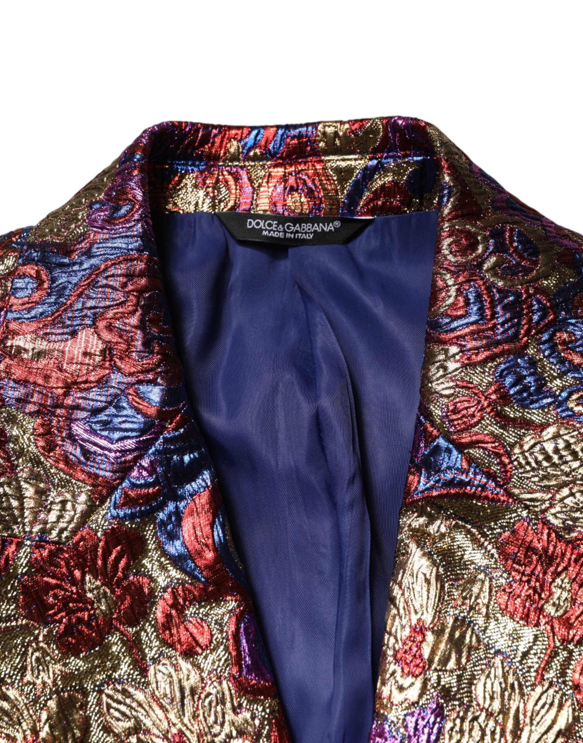 Dolce & Gabbana Mehrfarbiger Jacquard-Sakko mit Einreiher-6