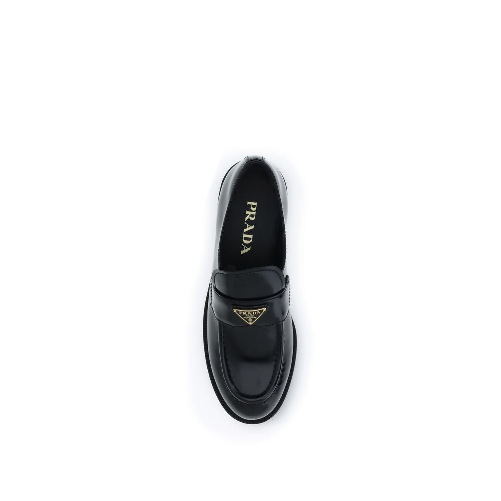 Prada Schwarze "Bos Taurus" Kalbsleder Loafer zum Hineinschlüpfen-4