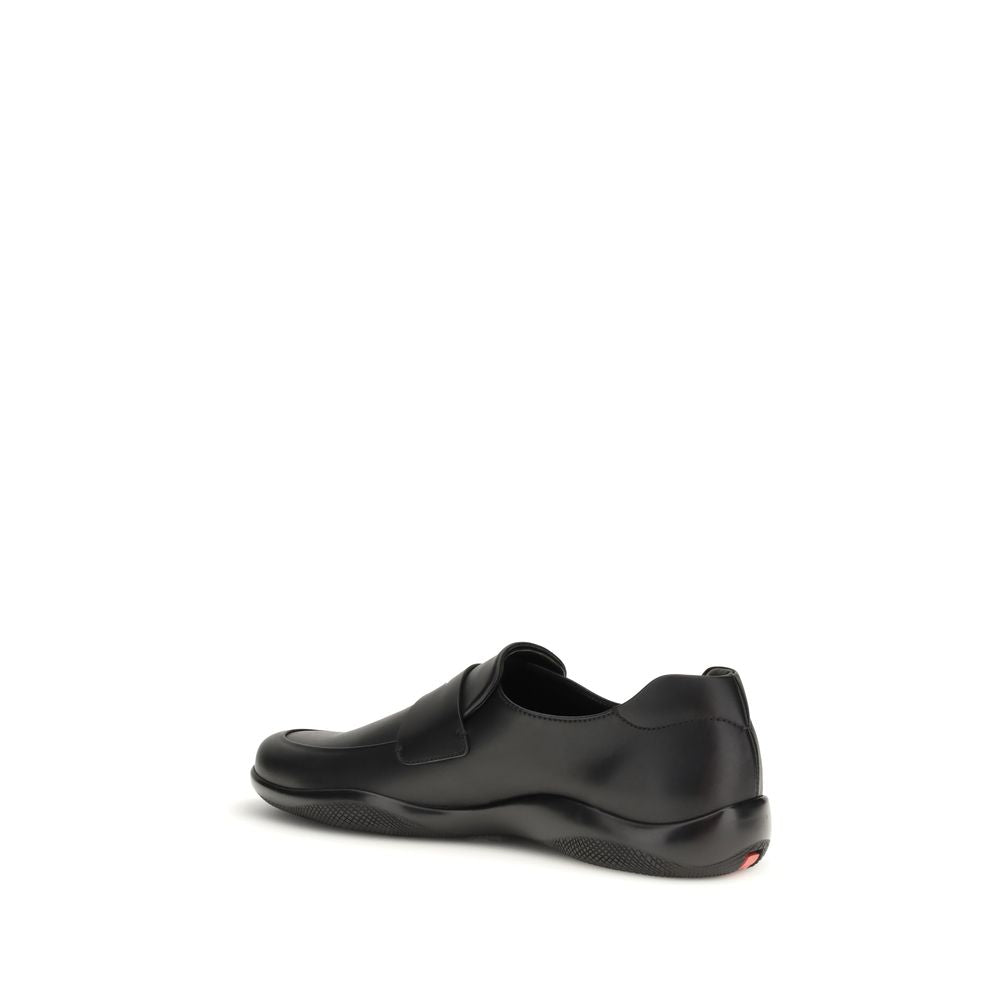 Prada Schwarze "Bos Taurus" Kalbsleder Loafer zum Hineinschlüpfen-3