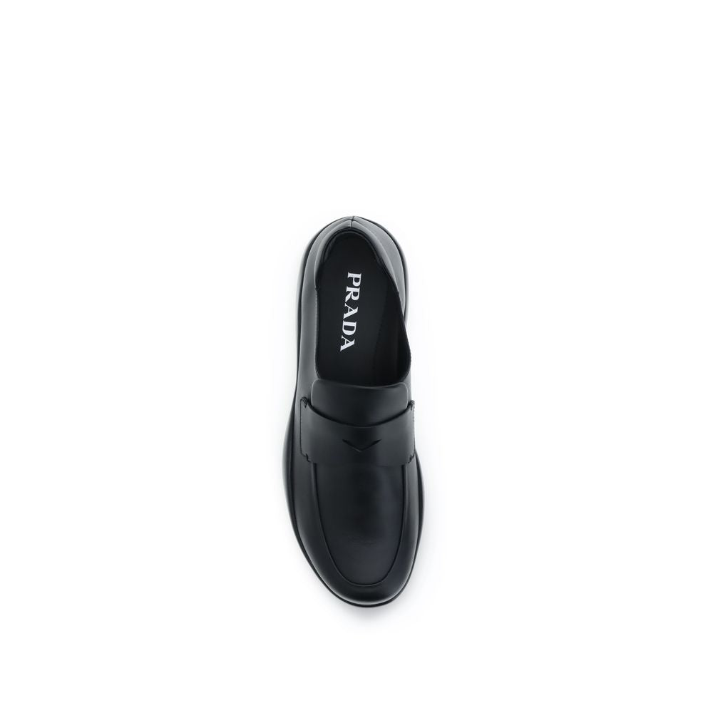 Prada Schwarze "Bos Taurus" Kalbsleder Loafer zum Hineinschlüpfen-4