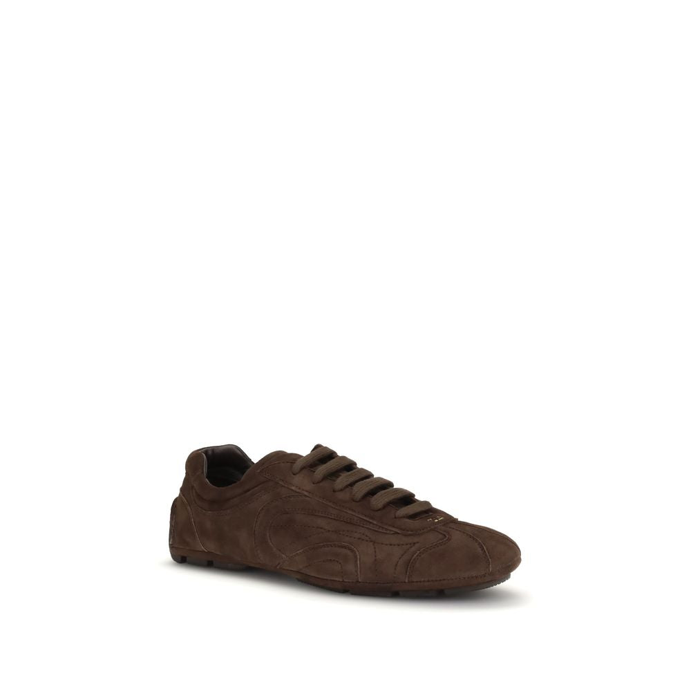 Prada Brown Lambskin Ovis Aries Aries Sports Sneakers-2