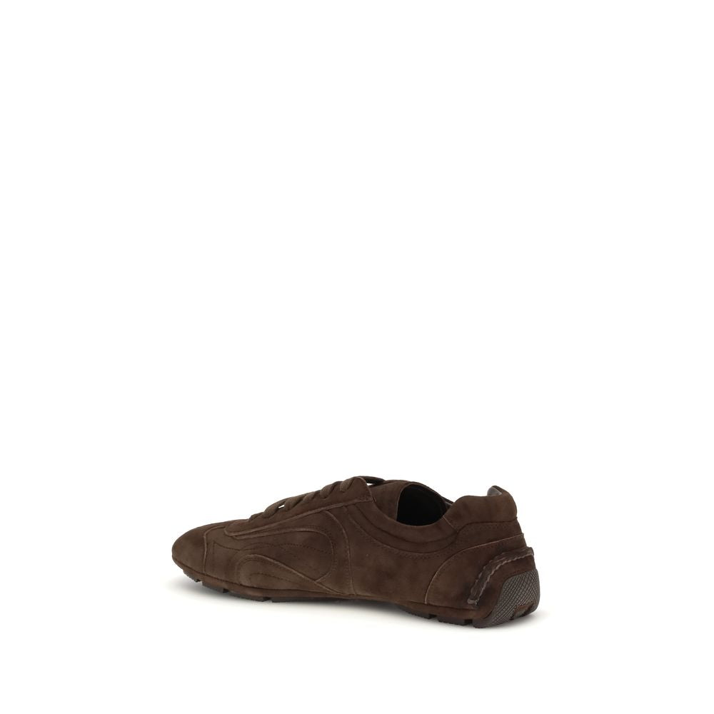 Prada Brown Lambskin Ovis Aries Aries Sports Sneakers-3