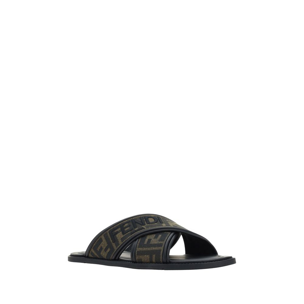 Fendi Black Bos Taurus Calfskin Sandals-2