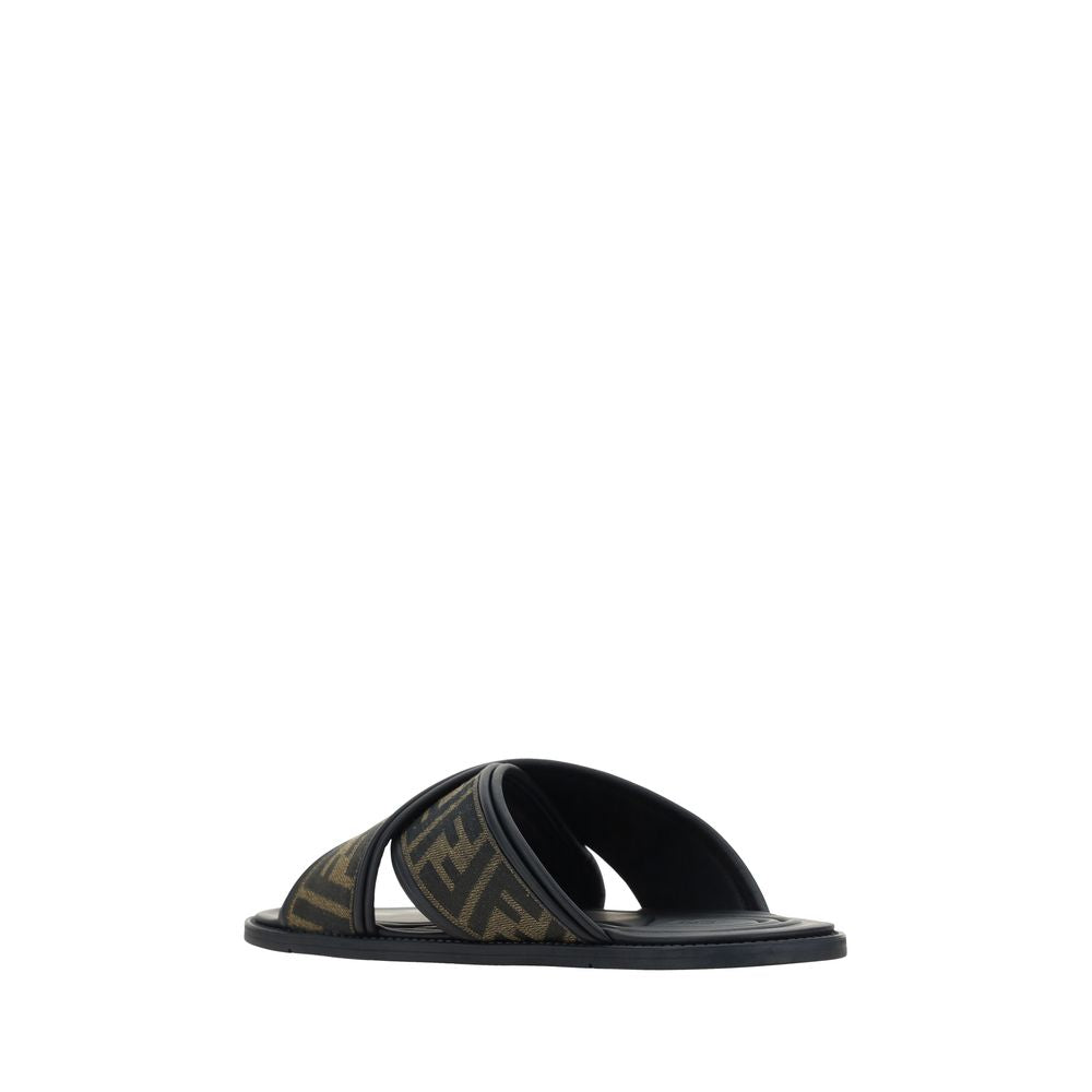 Fendi Black Bos Taurus Calfskin Sandals-3