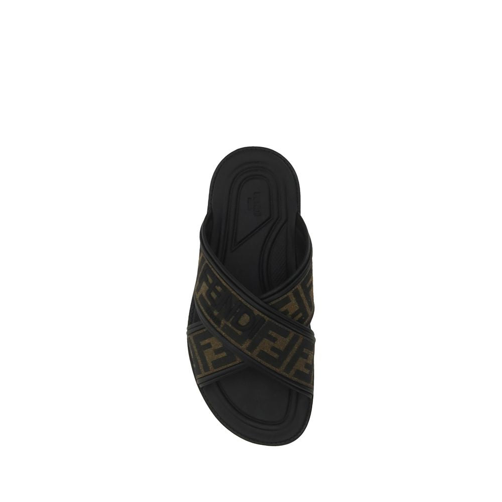 Fendi Black Bos Taurus Calfskin Sandals-4