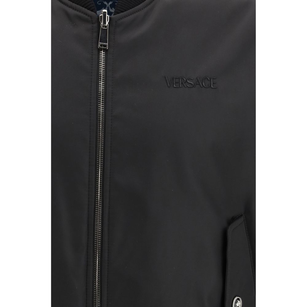 Versace Black Polyamide Bomber-5