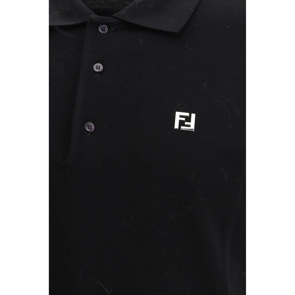 Fendi Black Cotton Polo Shirt-3