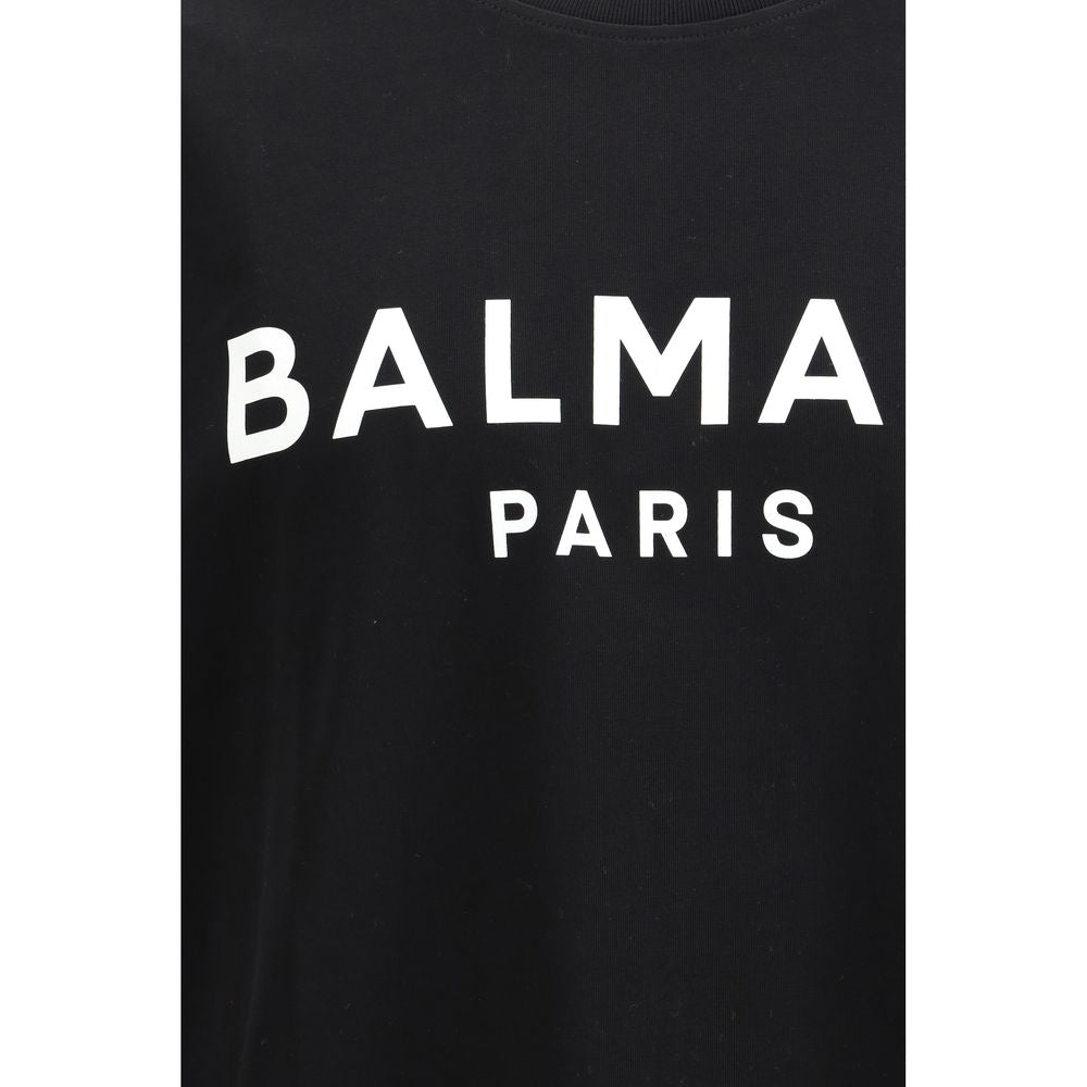Balmain Schwarzes Baumwoll-T-Shirt-3