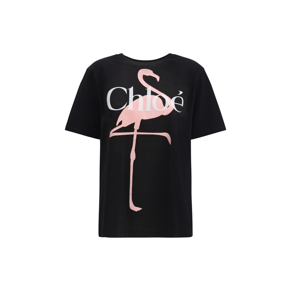 Chloé Schwarzes Baumwoll-T-Shirt
