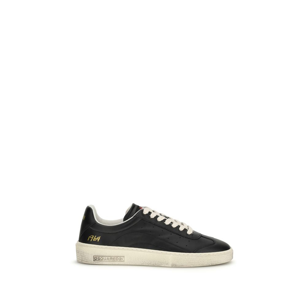 Dsquared² Schwarze Bos Taurus Kalbsleder Low-Top-Sneaker-1