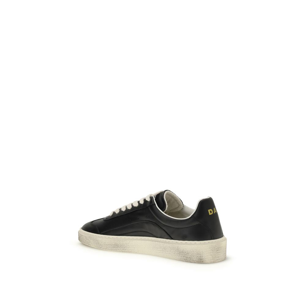 Dsquared² Schwarze Bos Taurus Kalbsleder Low-Top-Sneaker-3