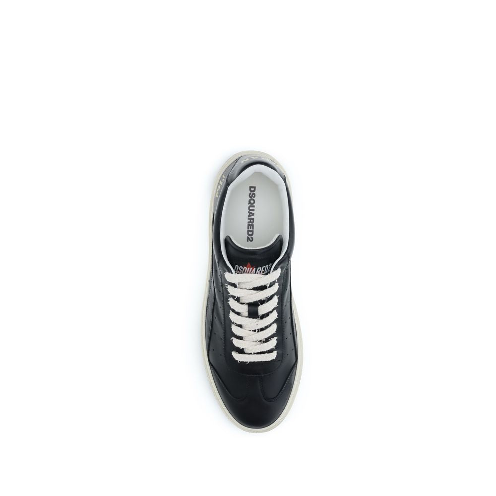 Dsquared² Schwarze Bos Taurus Kalbsleder Low-Top-Sneaker-4