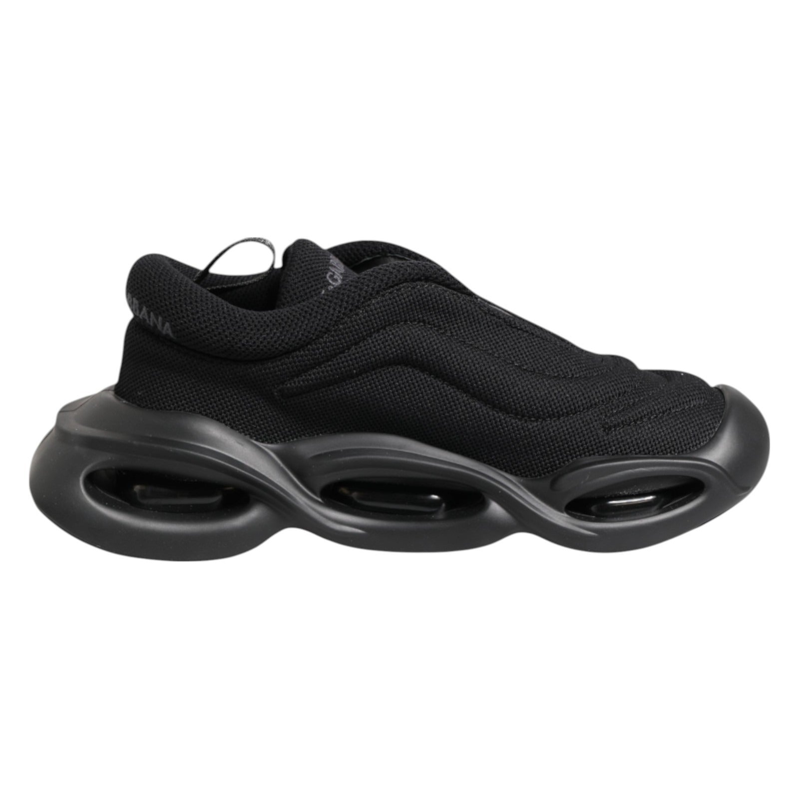 Dolce & Gabbana Black Slip-On Low-Top Wave Sneakers Shoes-1