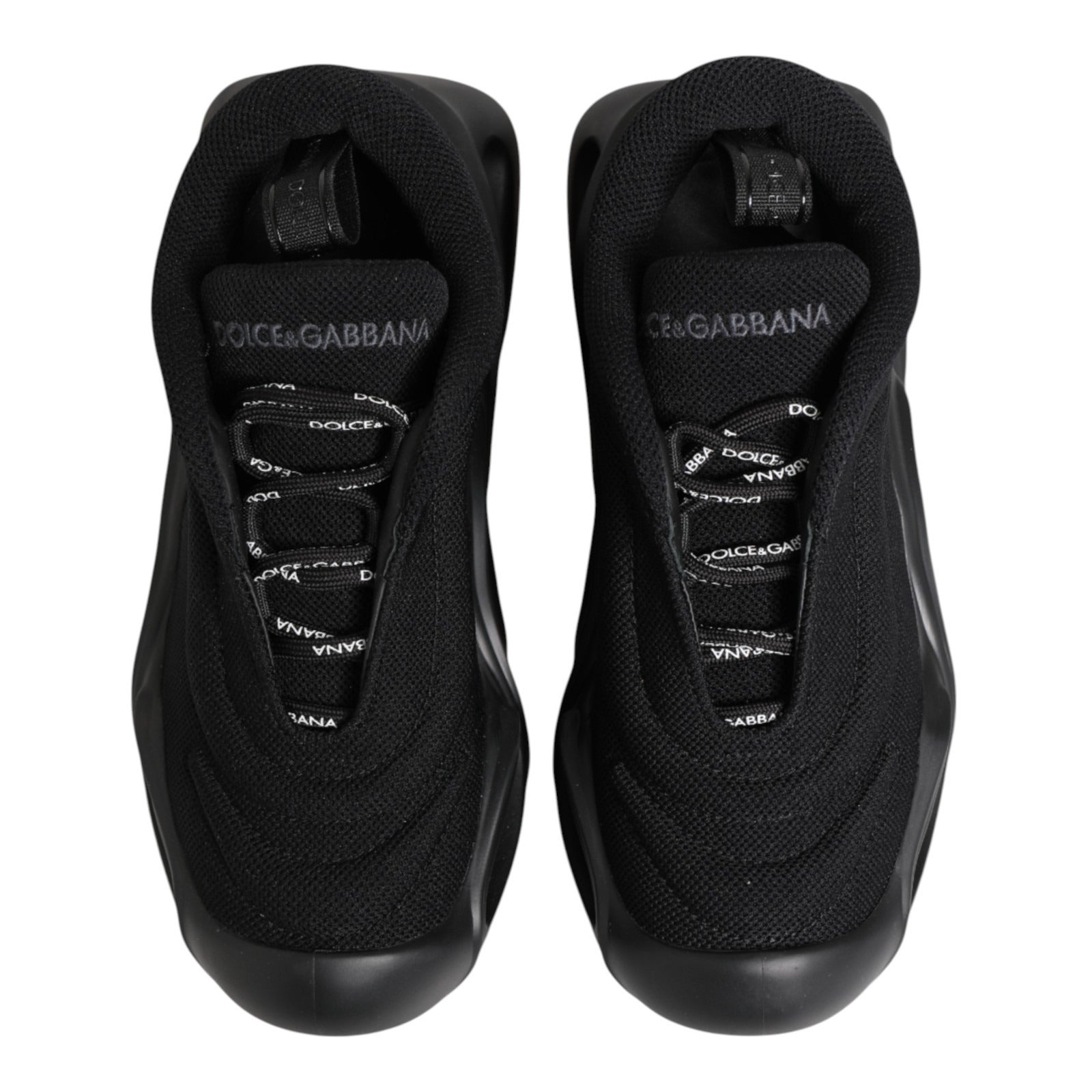 Dolce & Gabbana Black Slip-On Low-Top Wave Sneakers Shoes-3