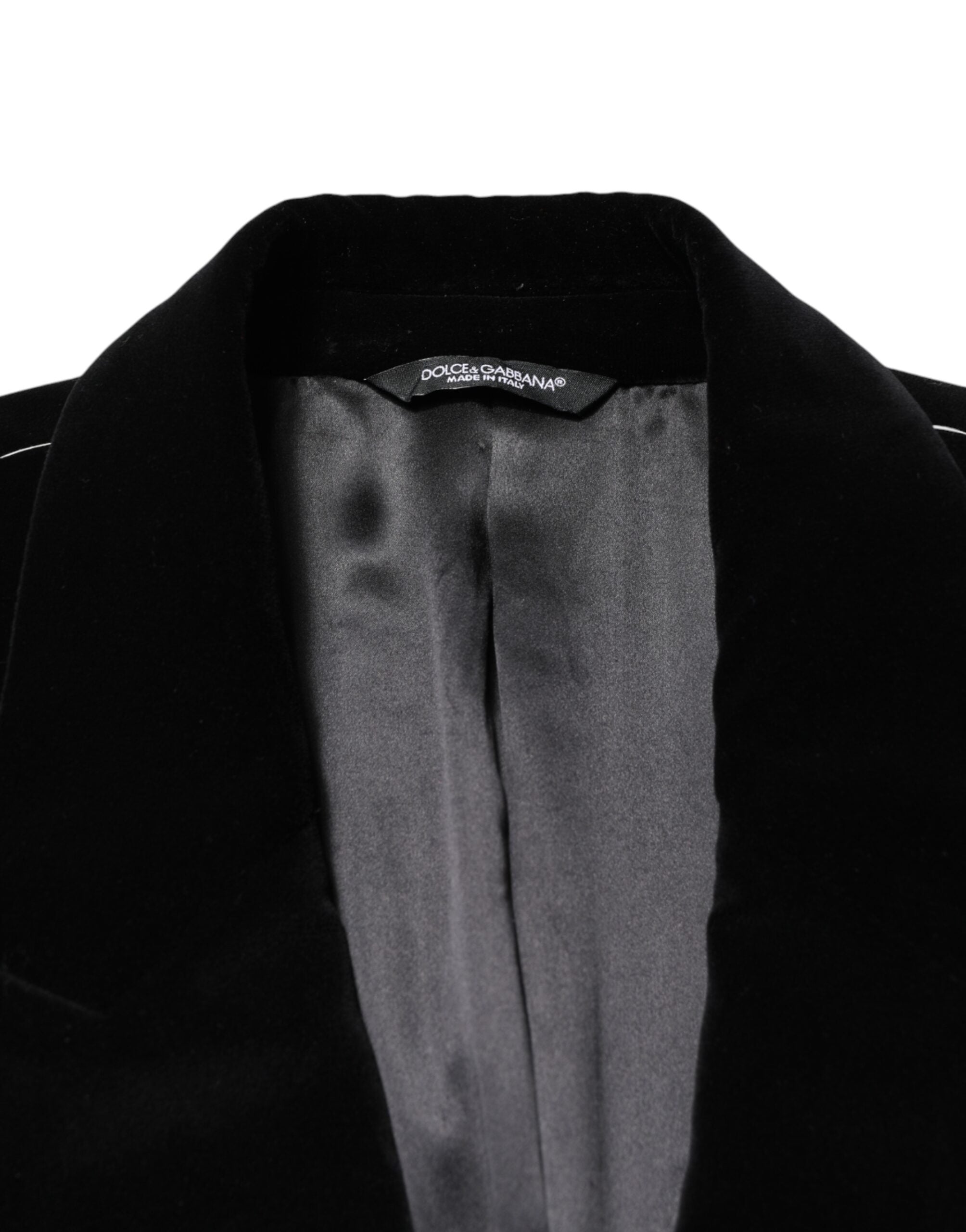 Dolce & Gabbana Black Cotton Velvet Trench Coat-6