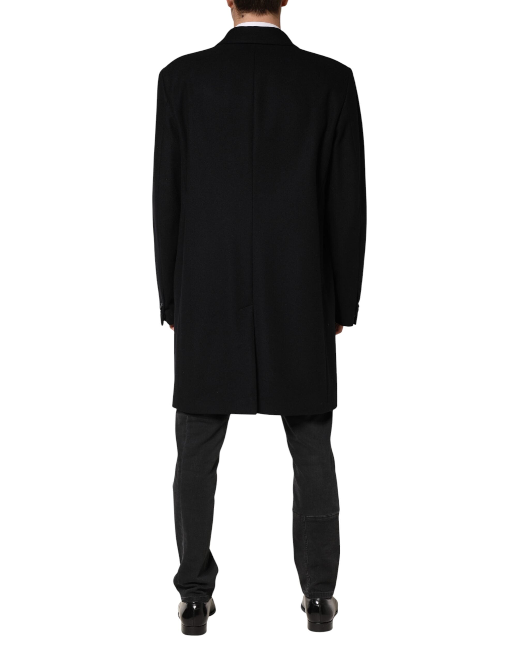 Dolce & Gabbana Black Wool Single-Breasted Coat-4