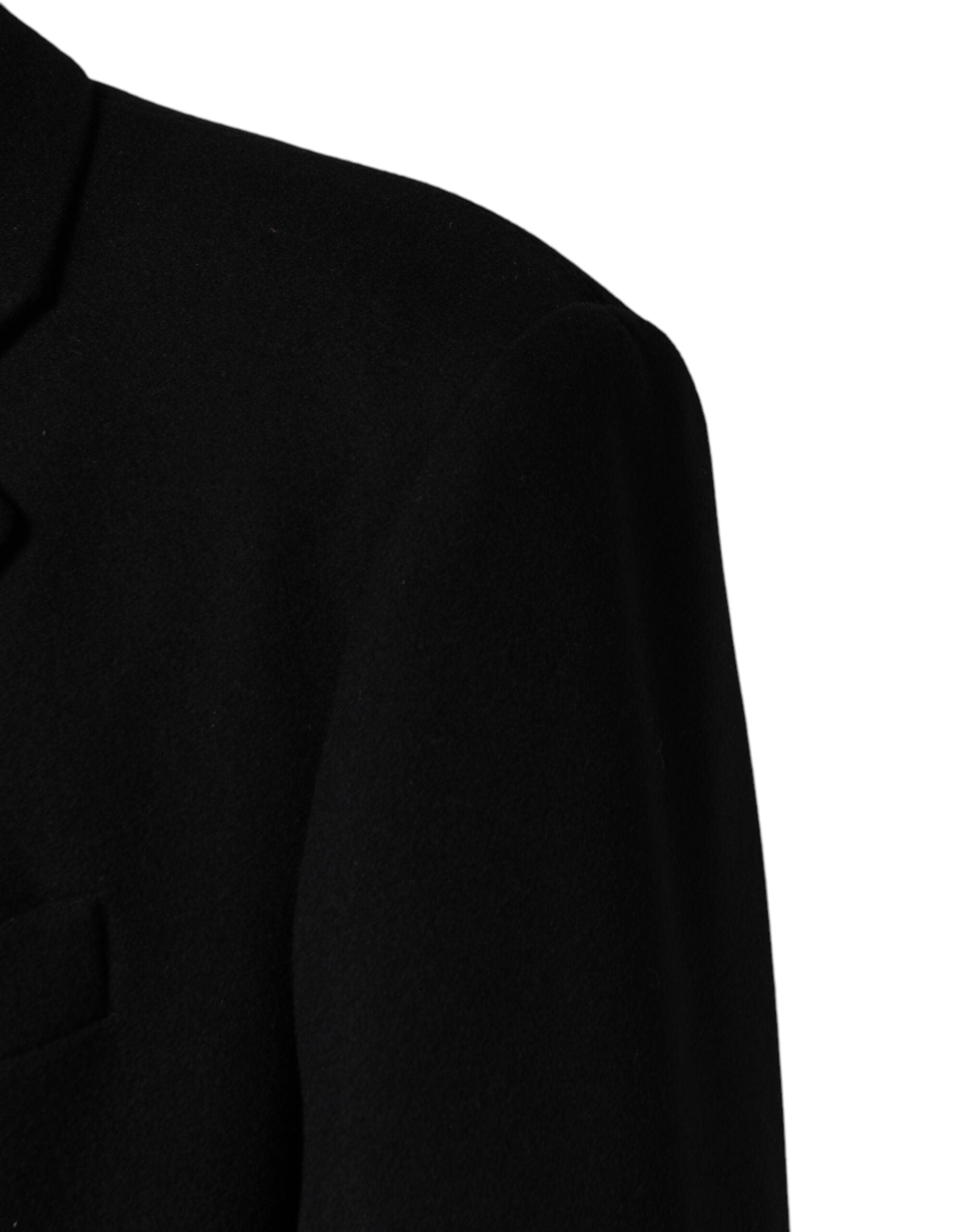 Dolce & Gabbana Black Wool Single-Breasted Coat-5