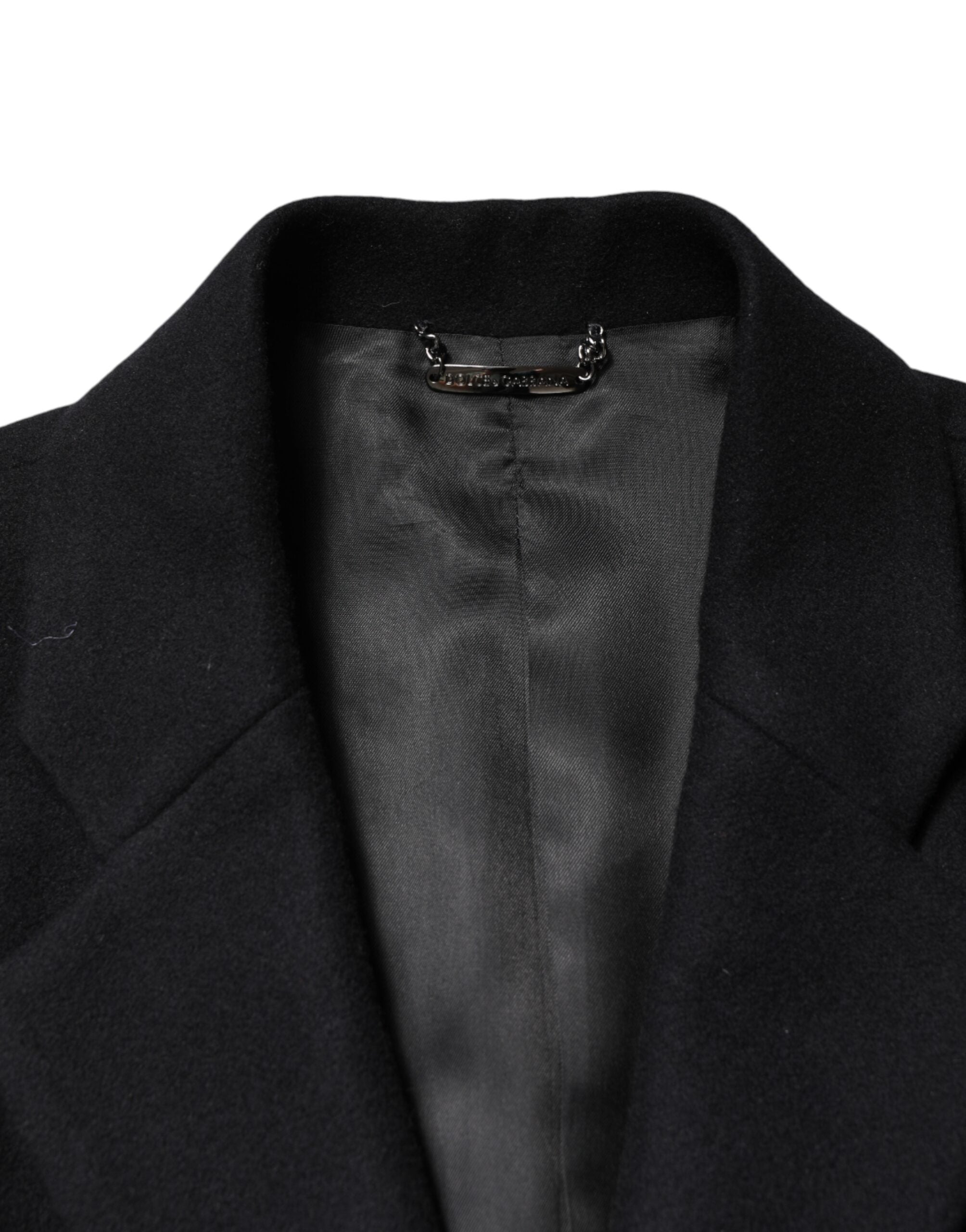 Dolce & Gabbana Black Wool Single-Breasted Coat-6
