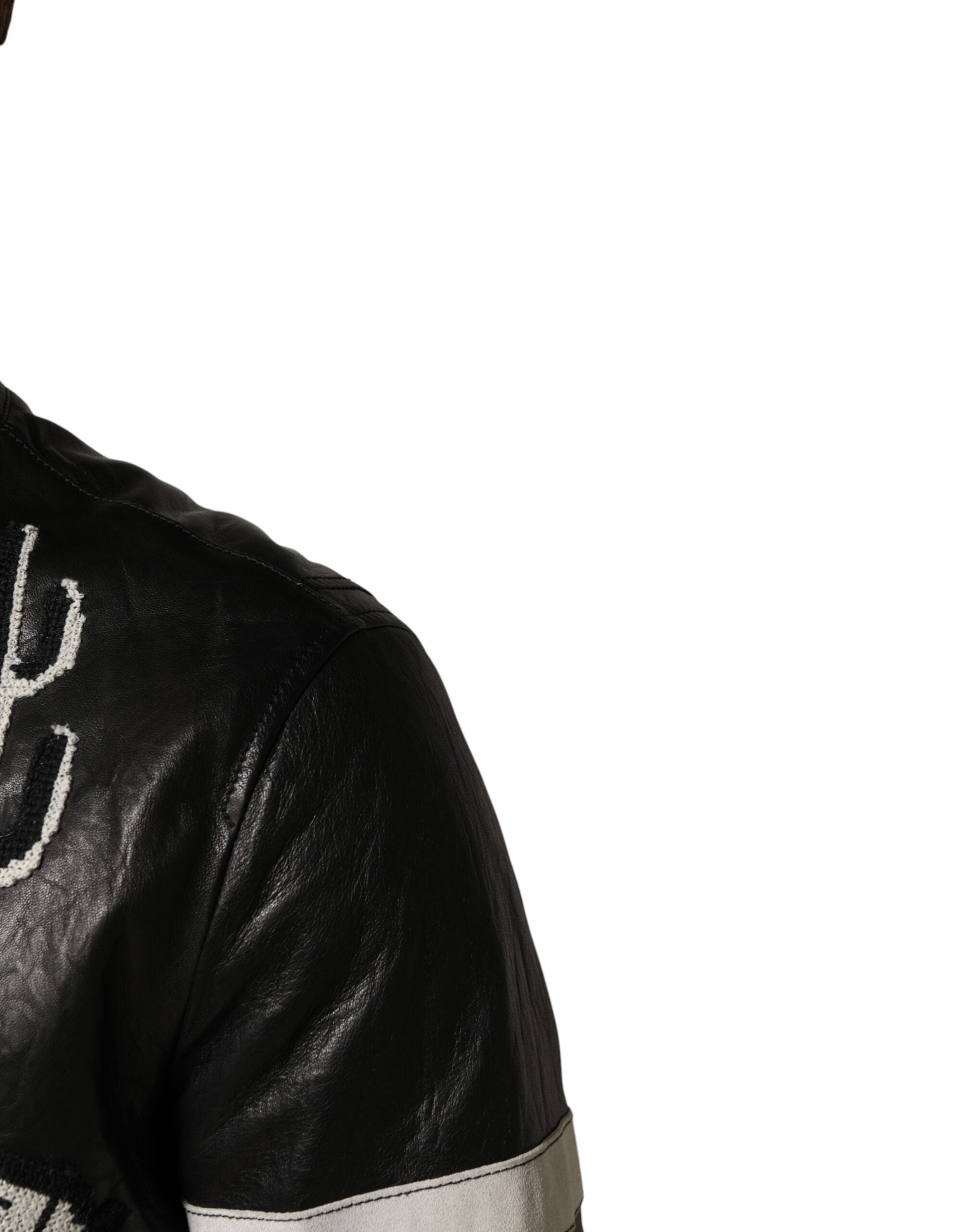 Dolce & Gabbana Black Guns n' Roses Full-Zip Men's Biker Jacket-5