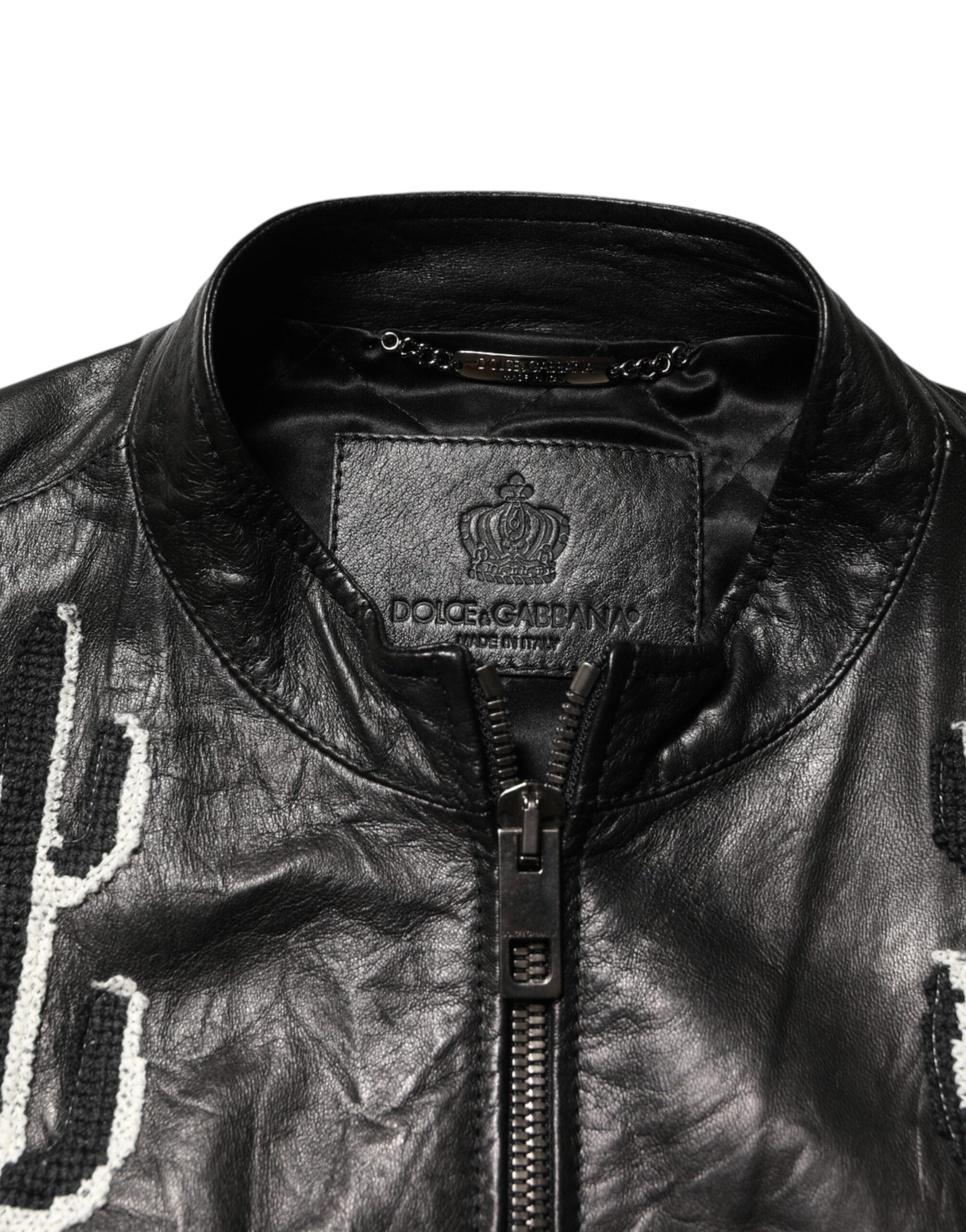 Dolce & Gabbana Black Guns n' Roses Full-Zip Men's Biker Jacket-6