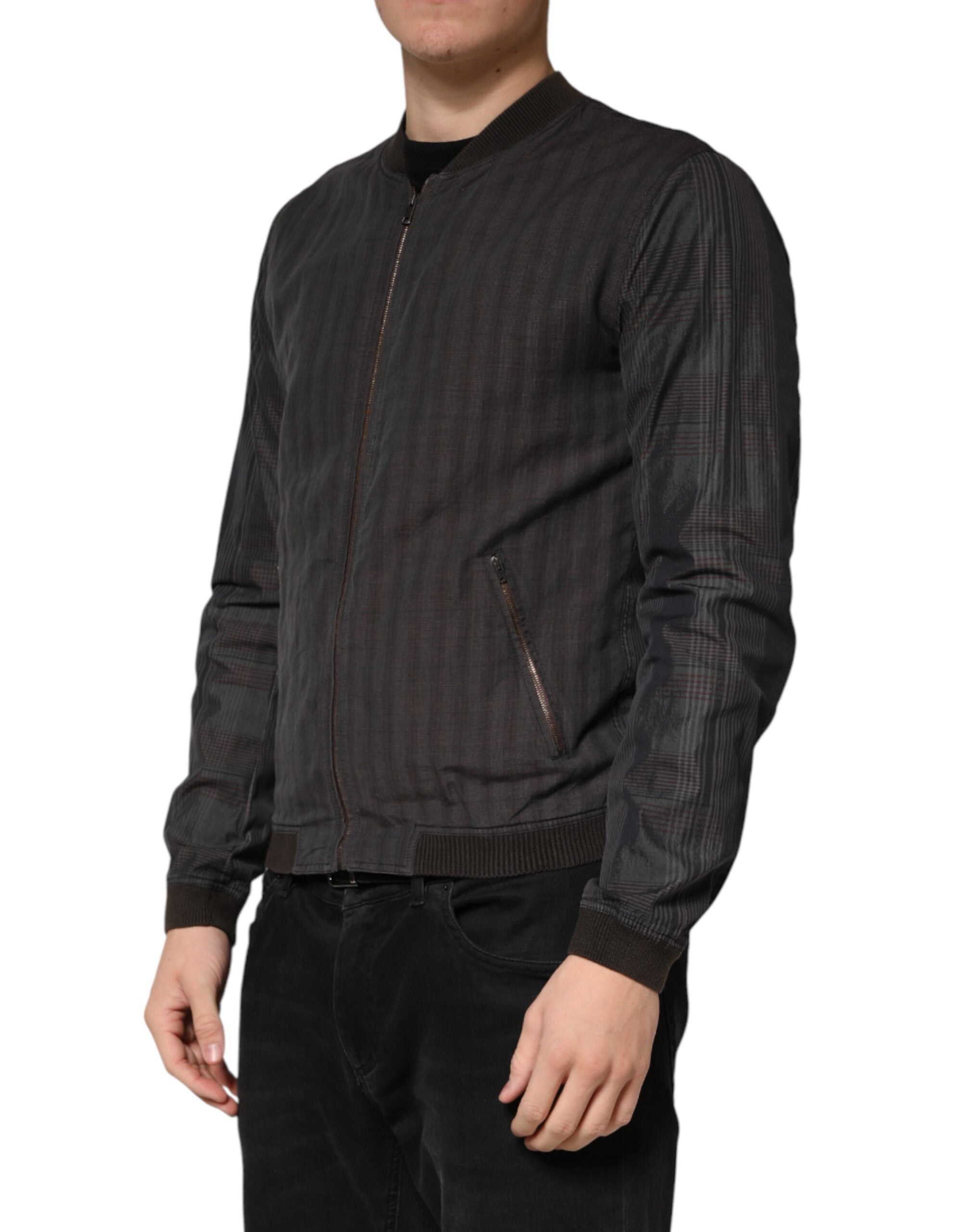 Dolce & Gabbana Black Cotton Bomber Jacket with Full Zip-3