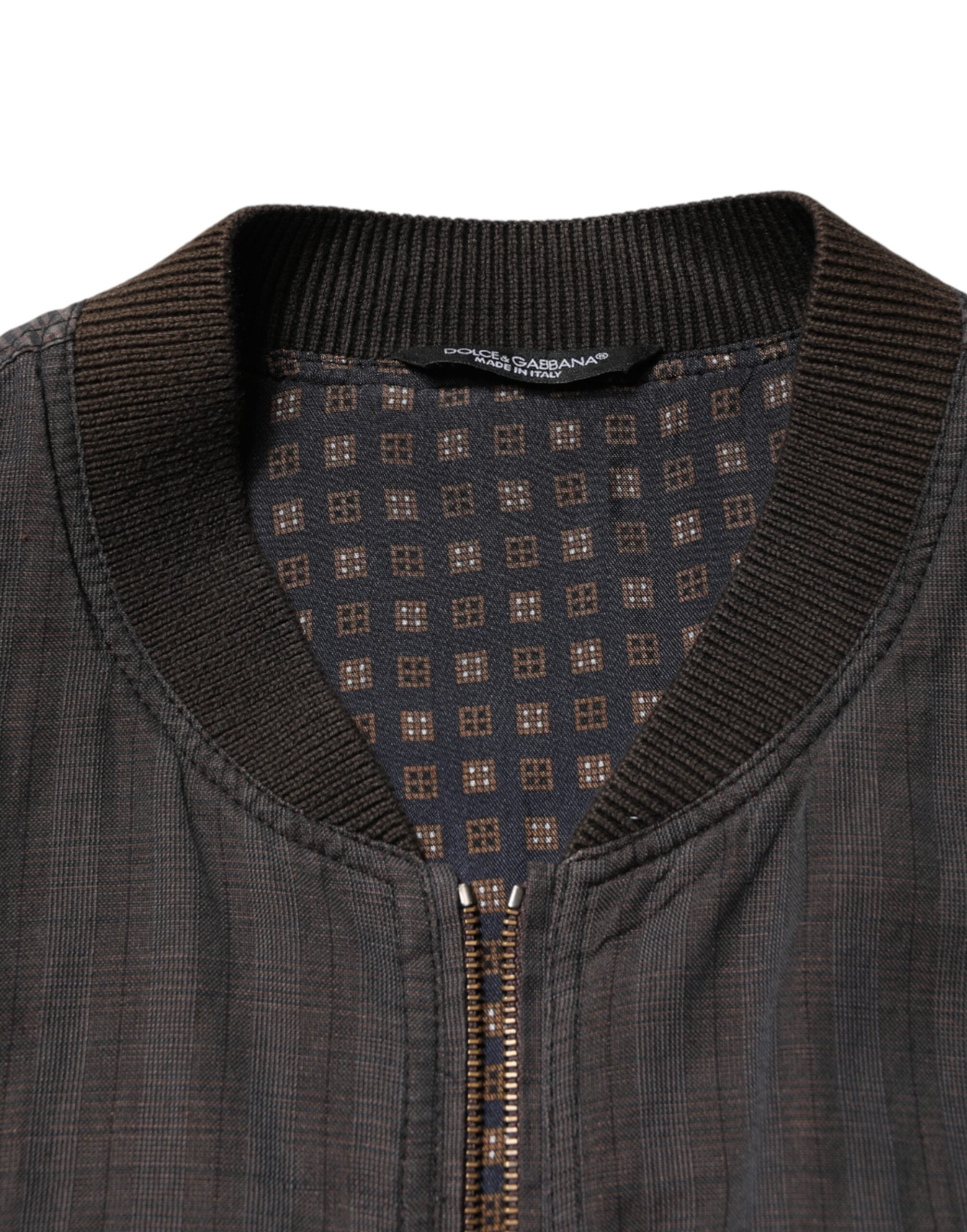 Dolce & Gabbana Black Cotton Bomber Jacket with Full Zip-6