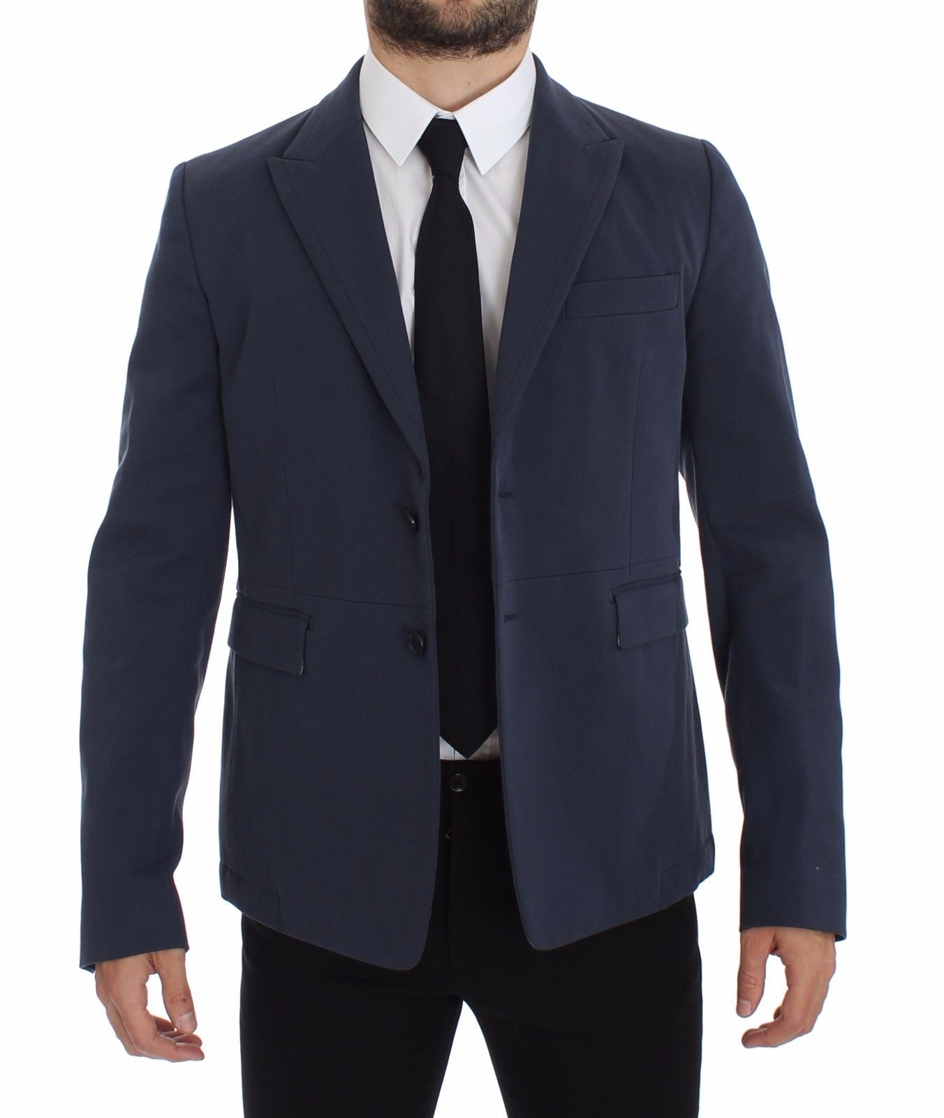 Dolce & Gabbana Blue Cotton Stretch Blazer-3
