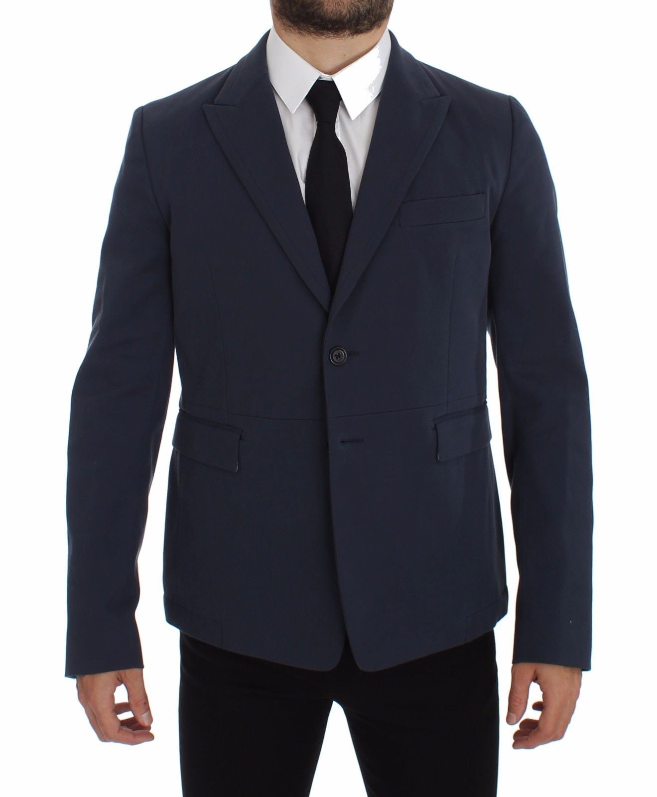 Dolce & Gabbana Blue Cotton Stretch Blazer-5