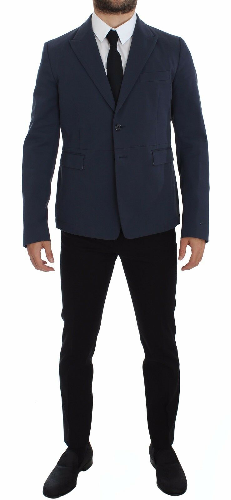 Dolce & Gabbana Blue Cotton Stretch Blazer