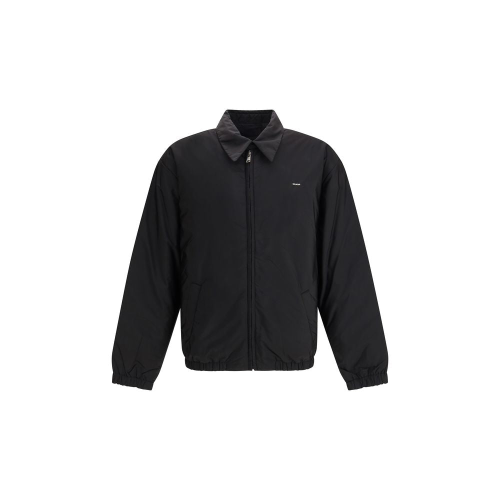 Prada Schwarze Jacke aus recyceltem Polyamid in voller Länge-1
