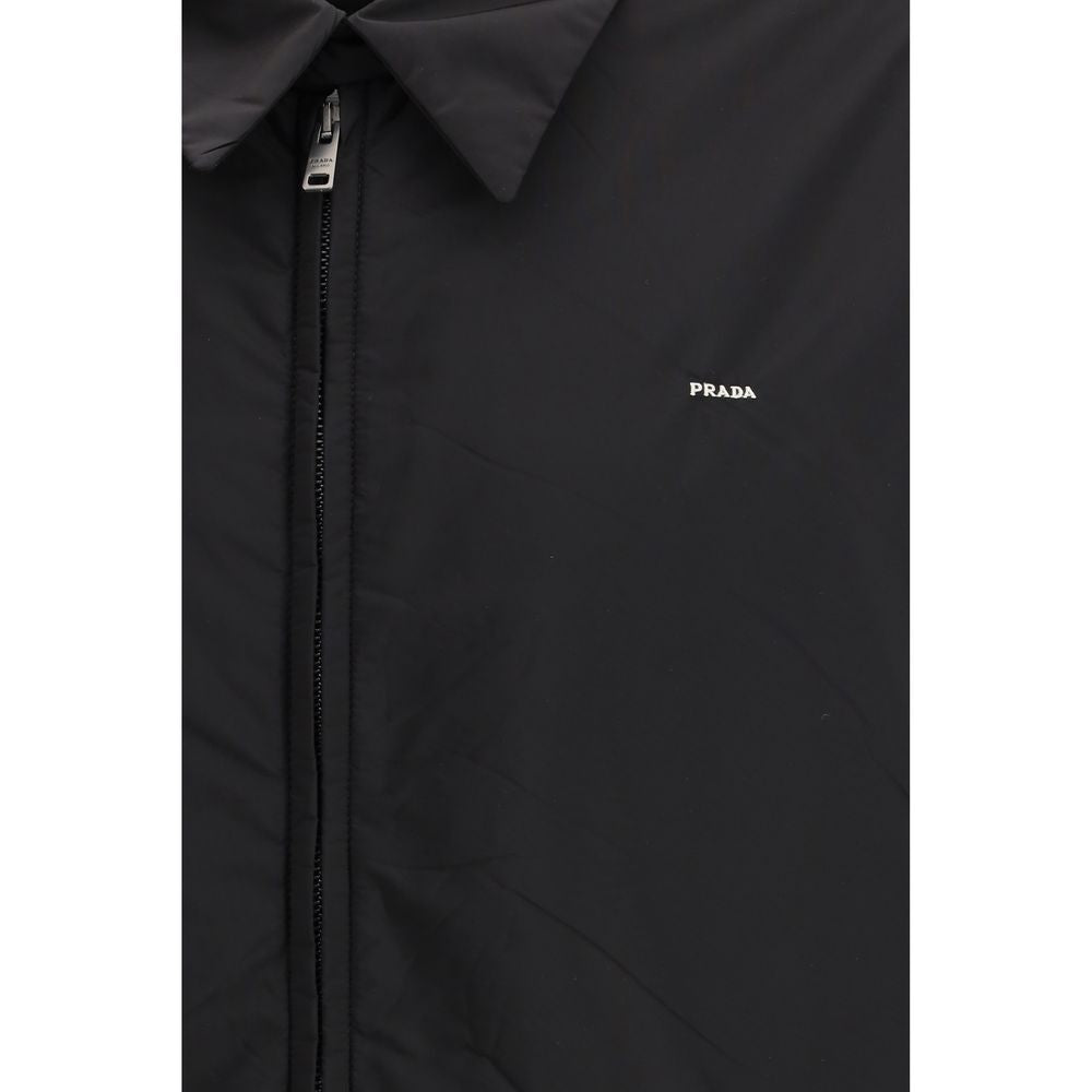 Prada Schwarze Jacke aus recyceltem Polyamid in voller Länge-3