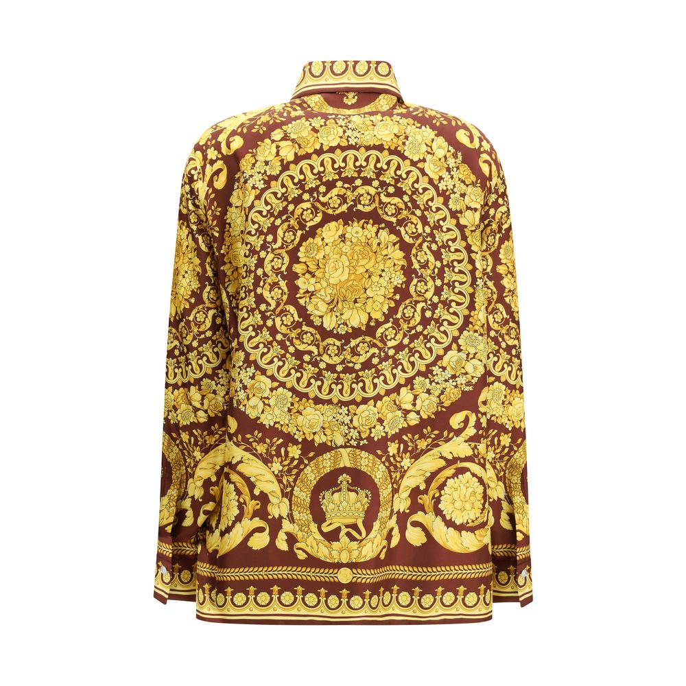 Versace Hemd mit Bordeaux-Seidenmuster-2