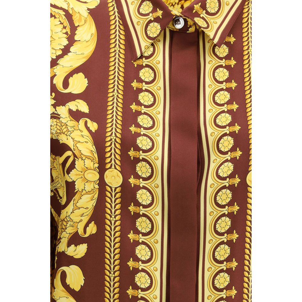 Versace Hemd mit Bordeaux-Seidenmuster-3