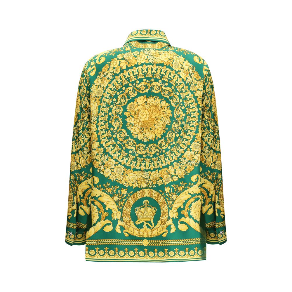 Versace Two-Tone Patterned Silk Shirt-2