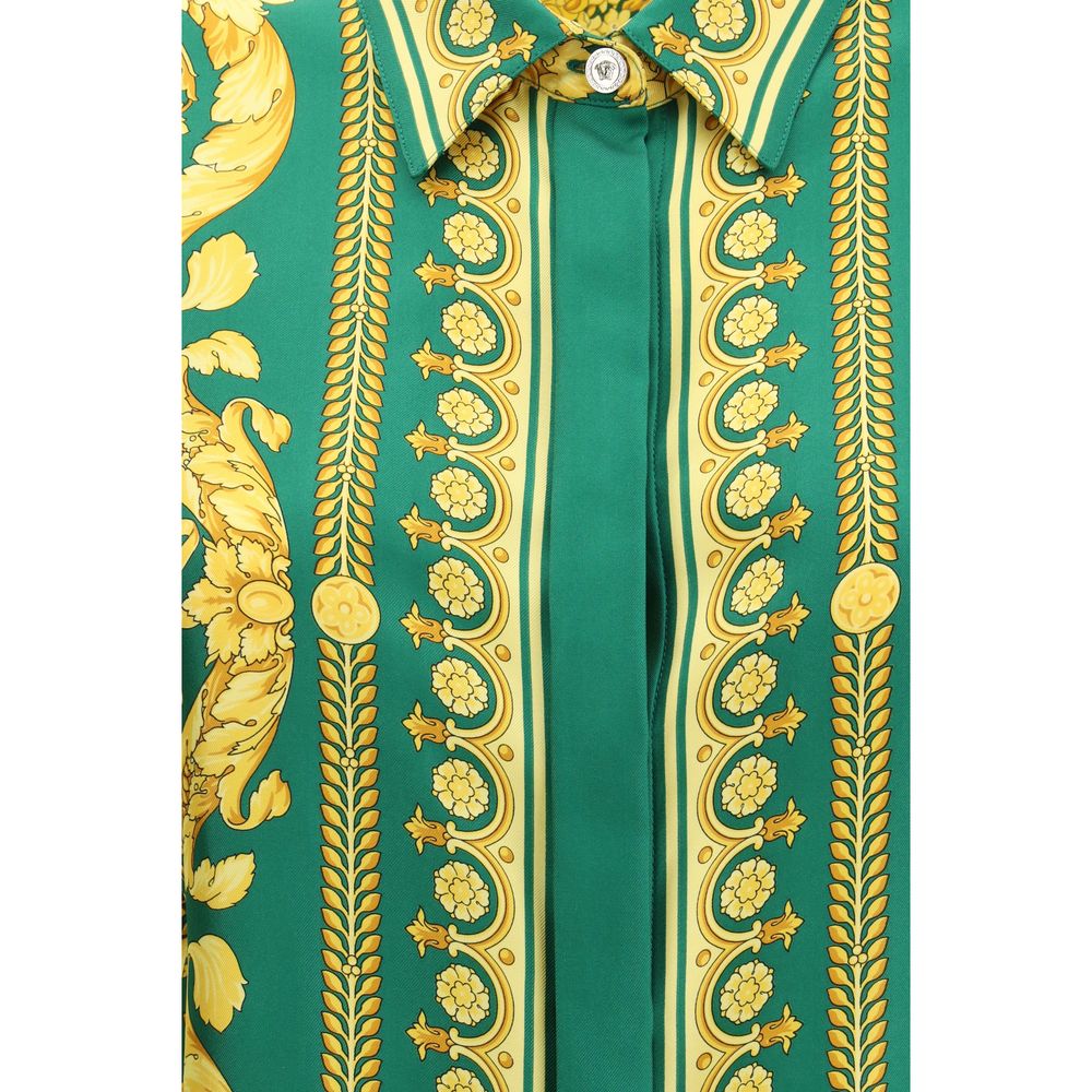 Versace Two-Tone Patterned Silk Shirt-3