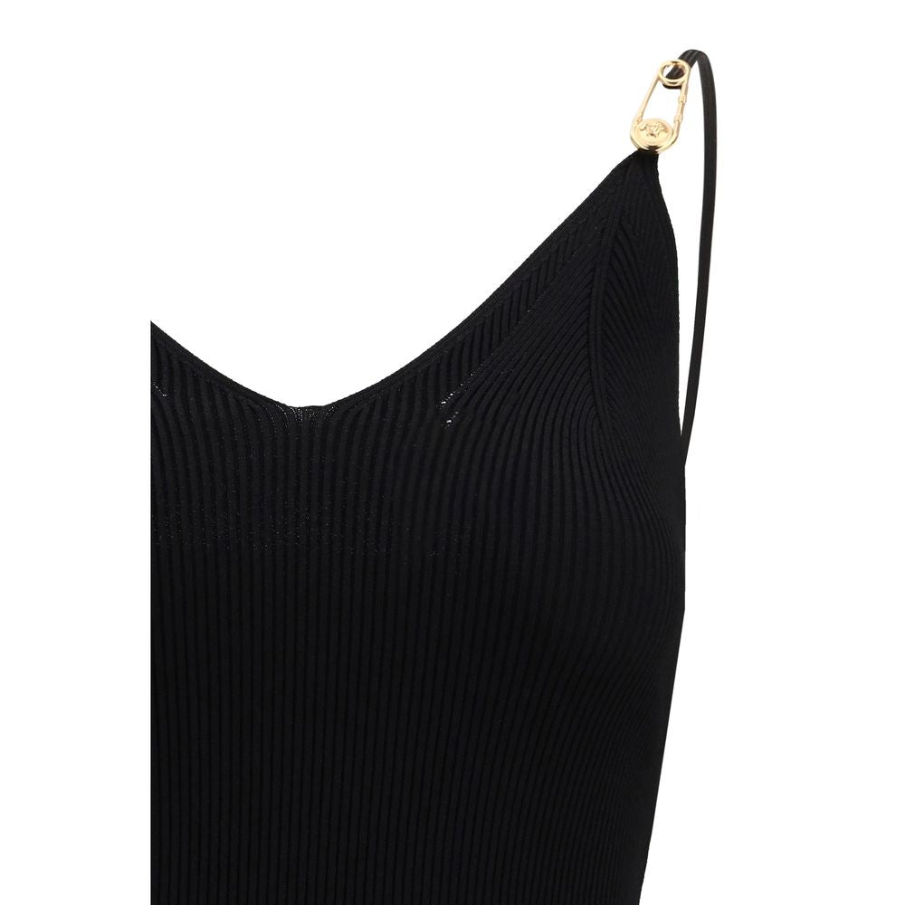 Versace black viscose casual dress-3