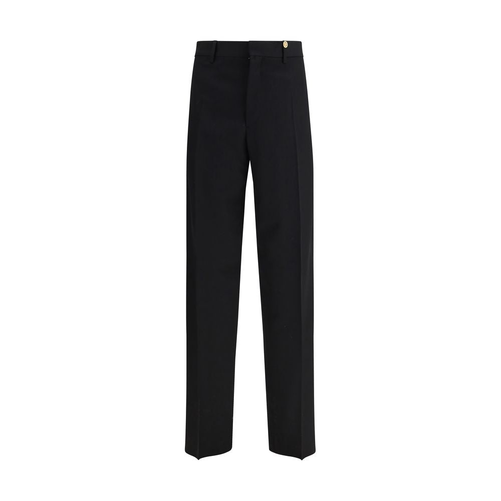 Versace Black Fleece Wool Suit Trousers