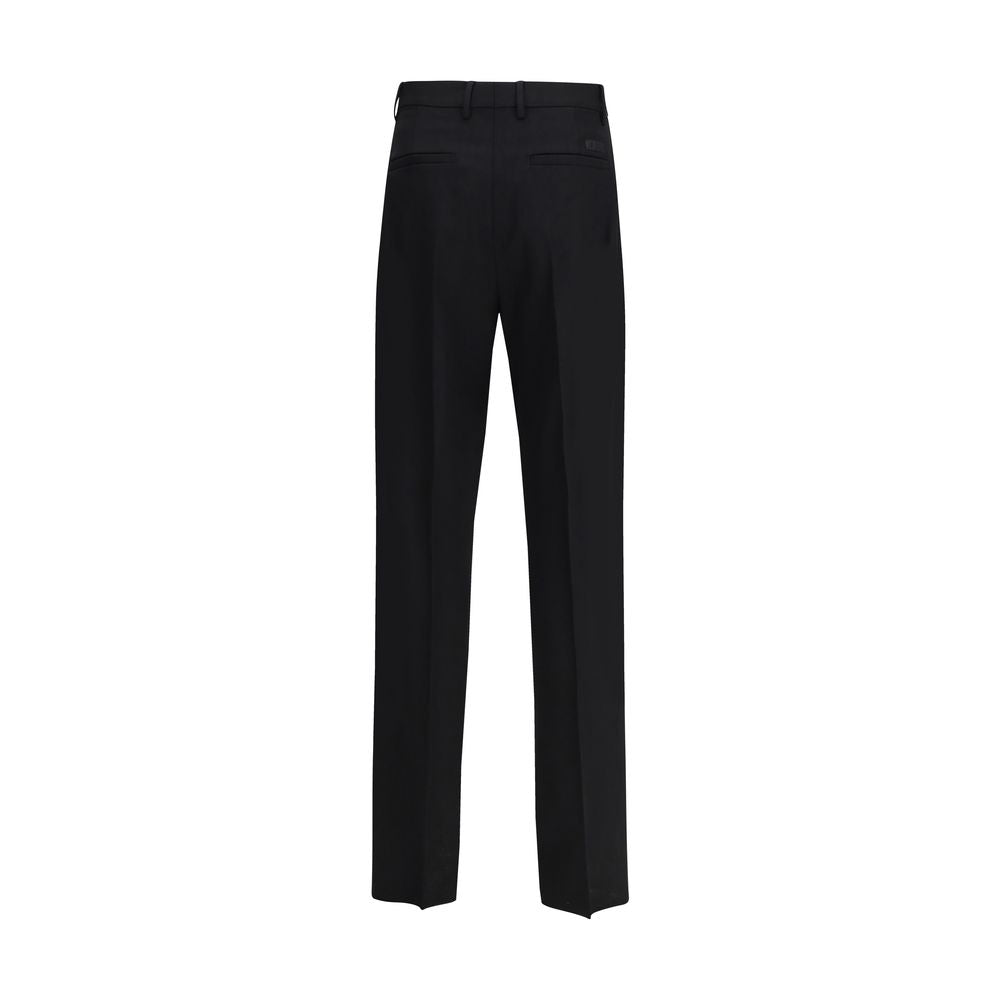 Versace Schwarze Woll-Anzughose aus Fleece-2