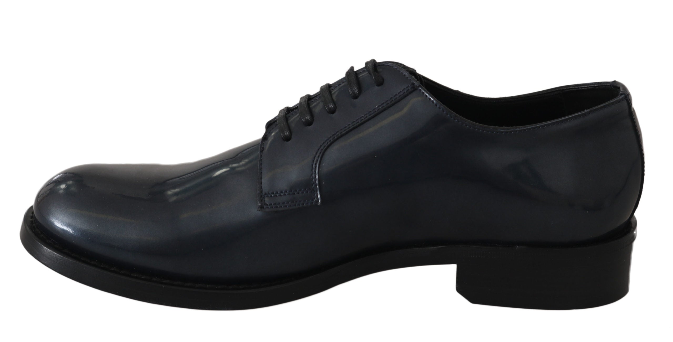 Dolce & Gabbana Blaue Leder Derby Kleid Formelle Schuhe-2